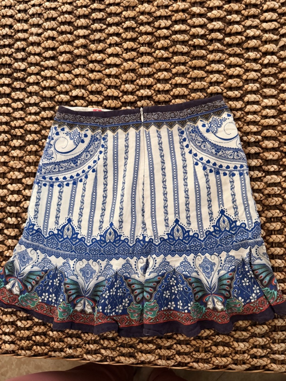 FARM RIO Blue Printed Ruffle-Hem Mini Skirt Butterfly (129) - Picture 5 of 9